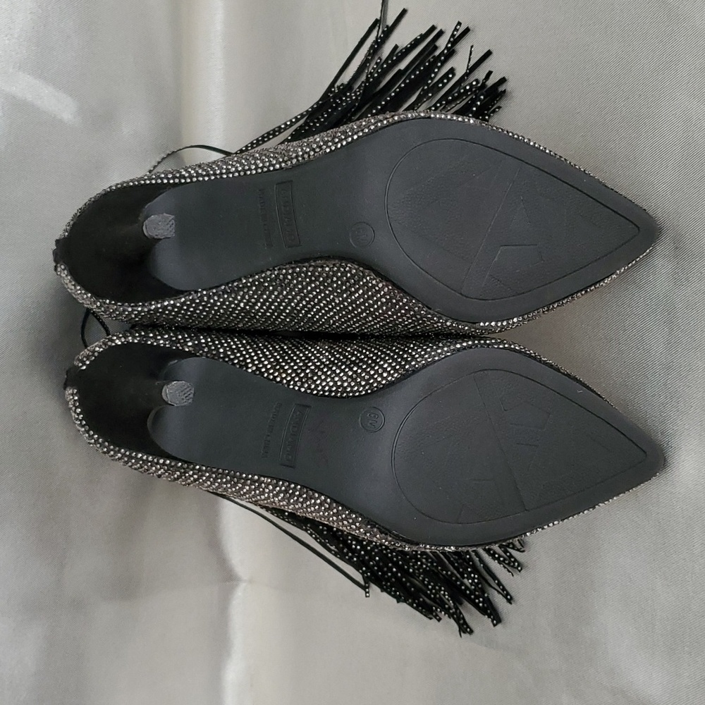 ANDIAMO Allover Rhinestone Fringe Sparkle Stiletto Booties WOMENS SIZE: 8M - Picture 7 of 11